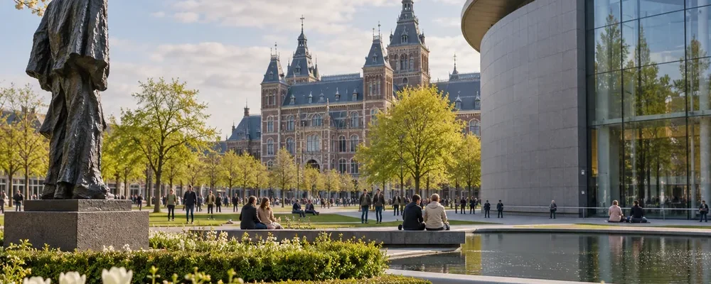 Museumplein in Amsterdam, next to the Van Gogh Museum